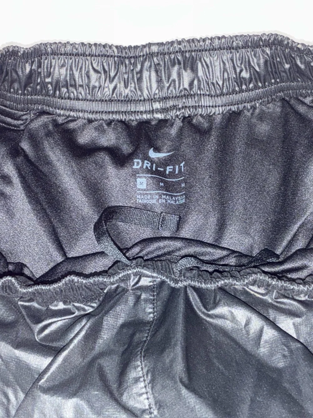 Nike Black Dri-FIT “Wet-Look” Athletic Shorts, size M